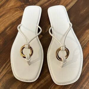 Zara flipflop Sandal with gold hardware